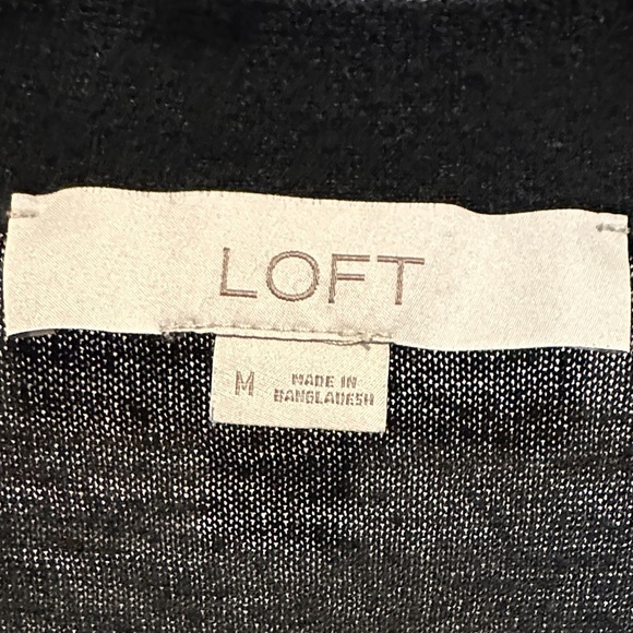 LOFT Women's Classic Black Button-Up Cardigan - Picture 2 of 4